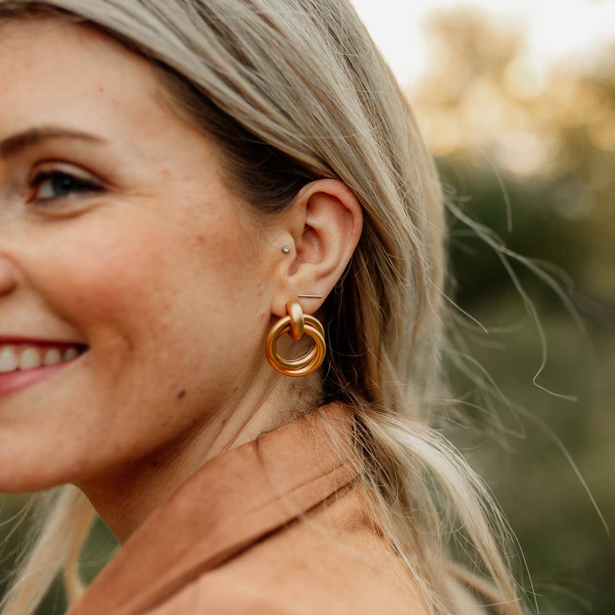 gold knot earrings