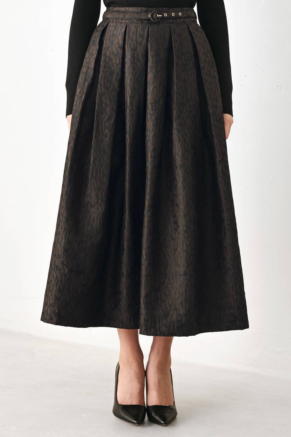 leopard midi skirt
