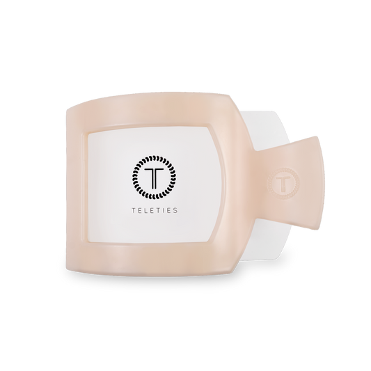 almond beige flat square clip