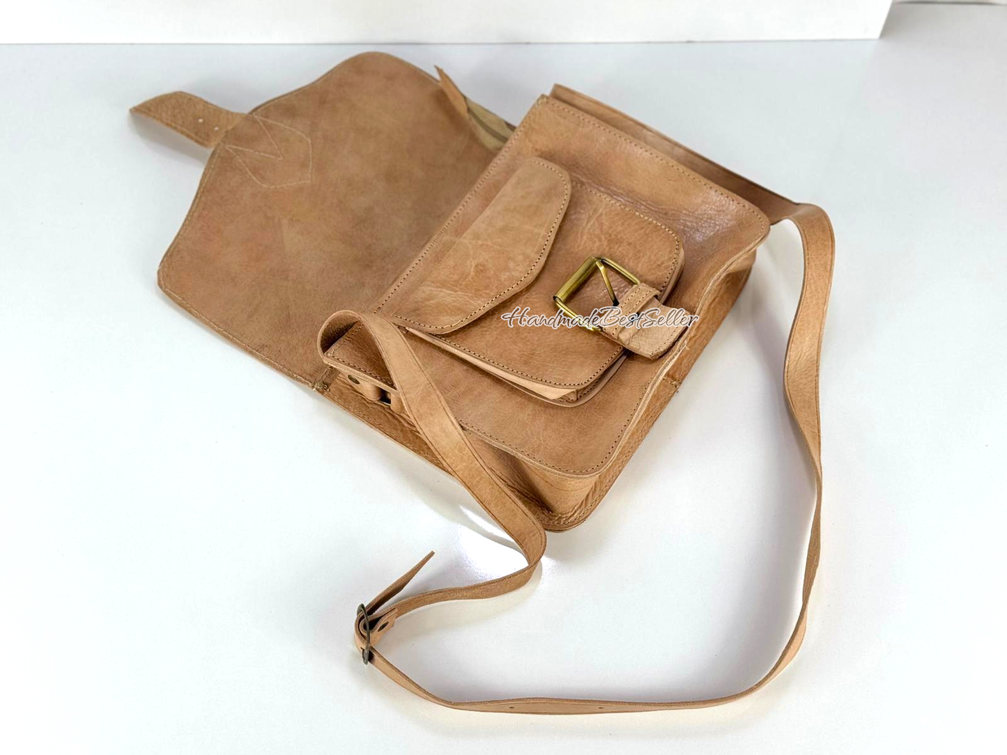 leather buckle bag