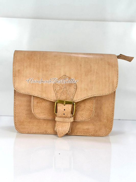 leather buckle bag