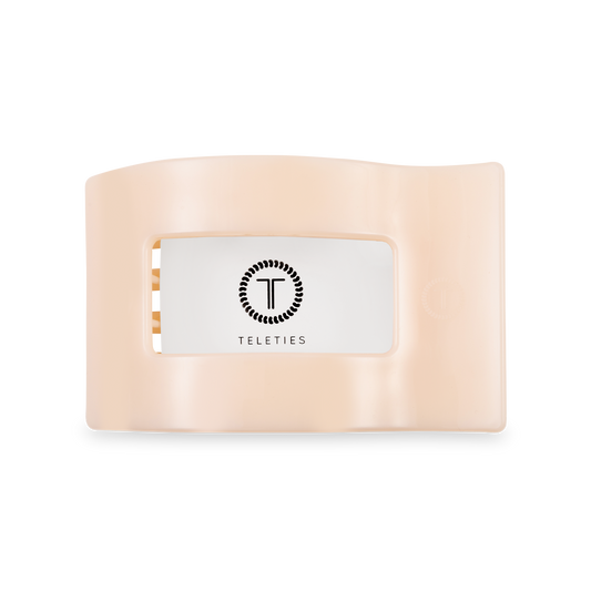 almond beige flat rectangle hair claw