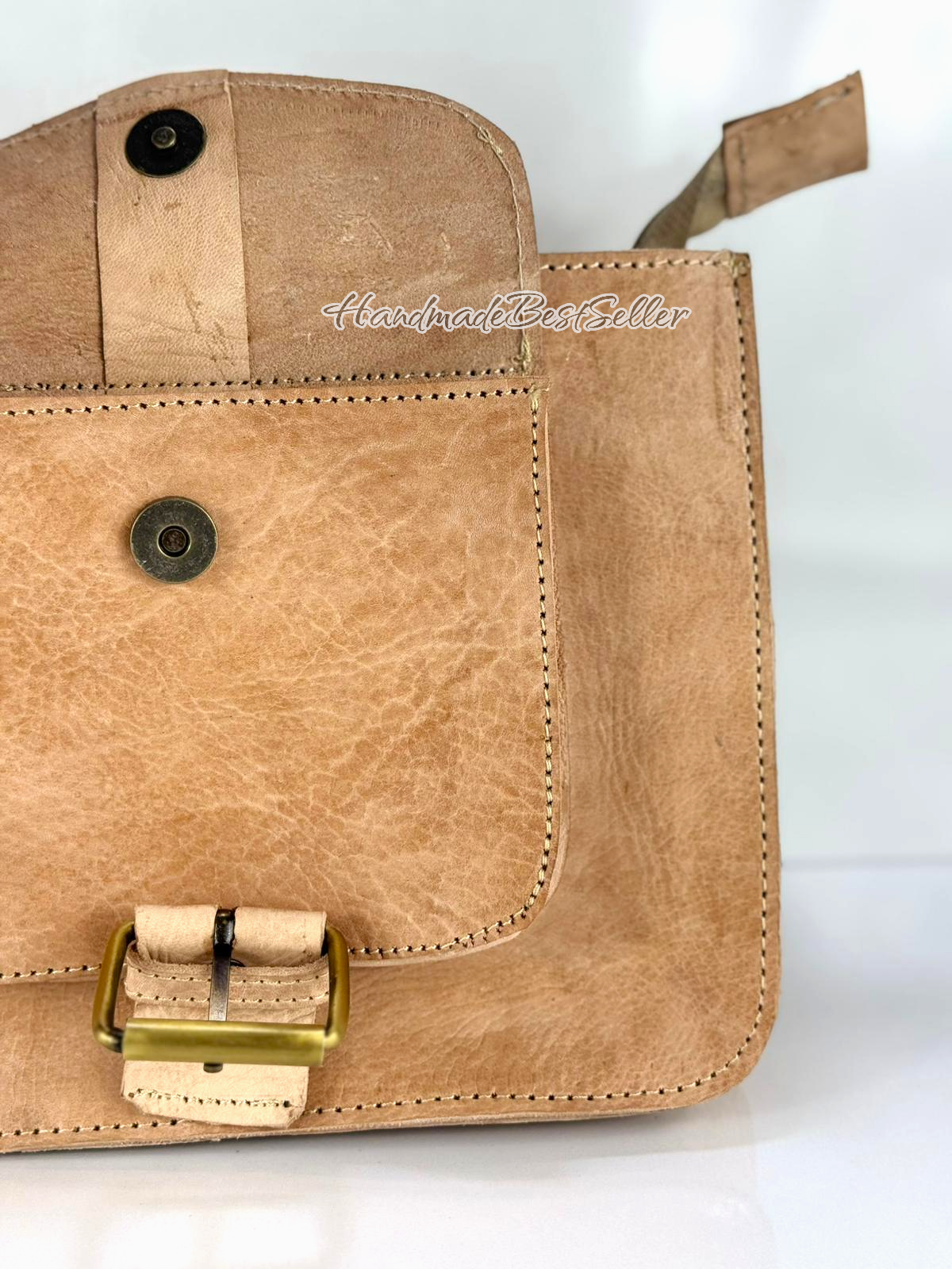 leather buckle bag