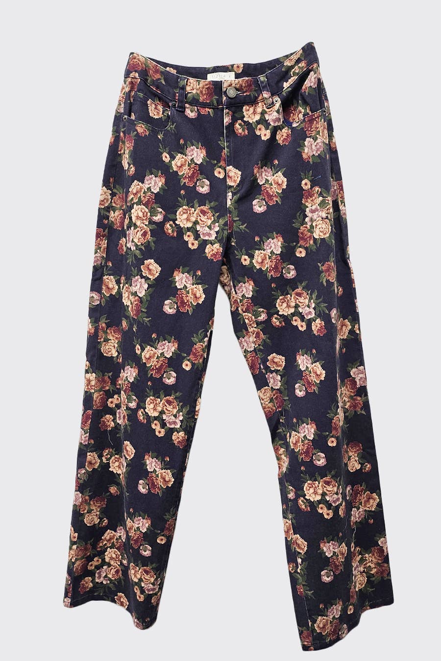 floral stonewashed jeans