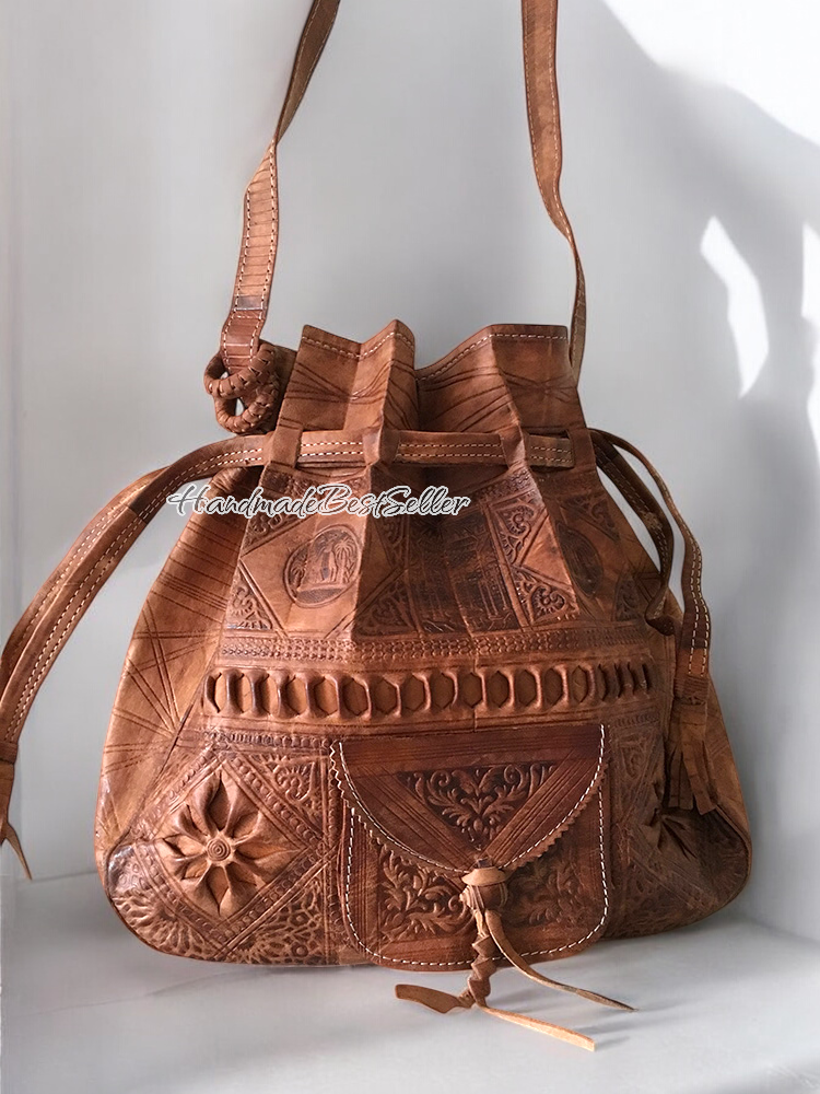 tooled leather bag