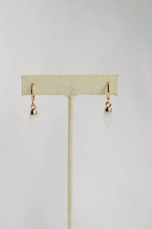 dainty gold plated quartz spike huggie hoop lightweight earrings