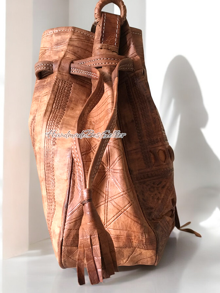 tooled leather bag