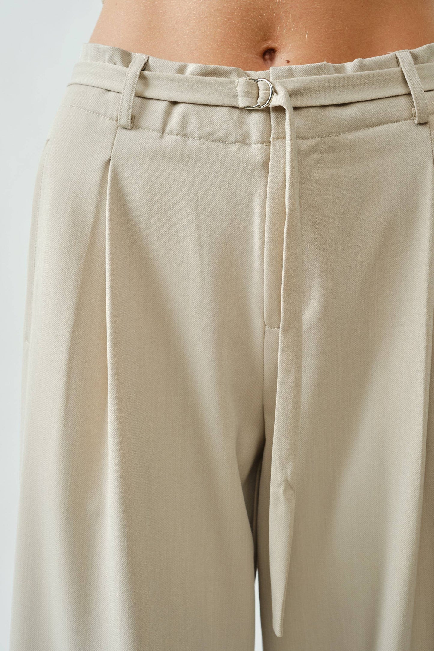 belted wide leg pants
