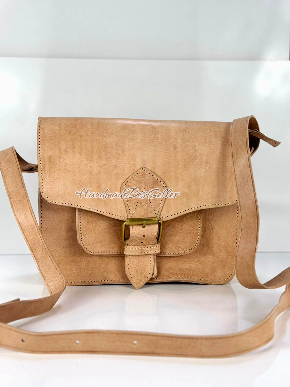 leather buckle bag