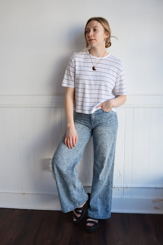 striped linen tee