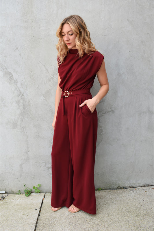bold belted jumpsuit