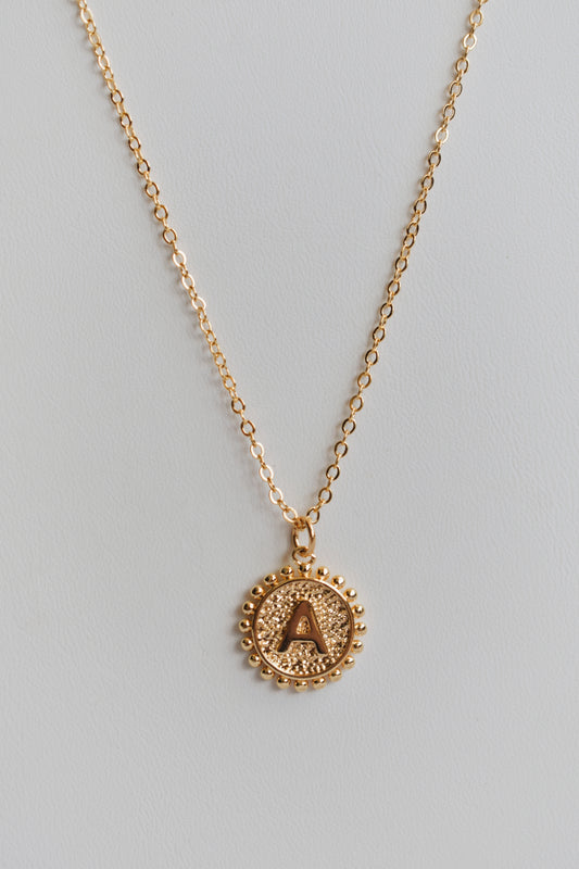 revival made goods initial alphabet pendant gold plated necklace us maker letter A