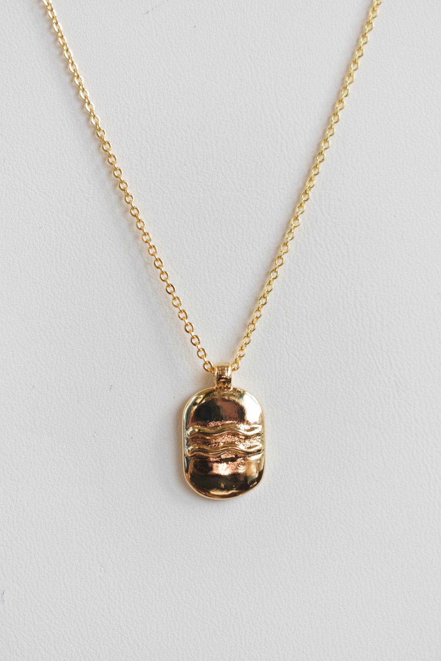 revival made goods minimalist astrologer zodiac sign gold plated necklace aquarius