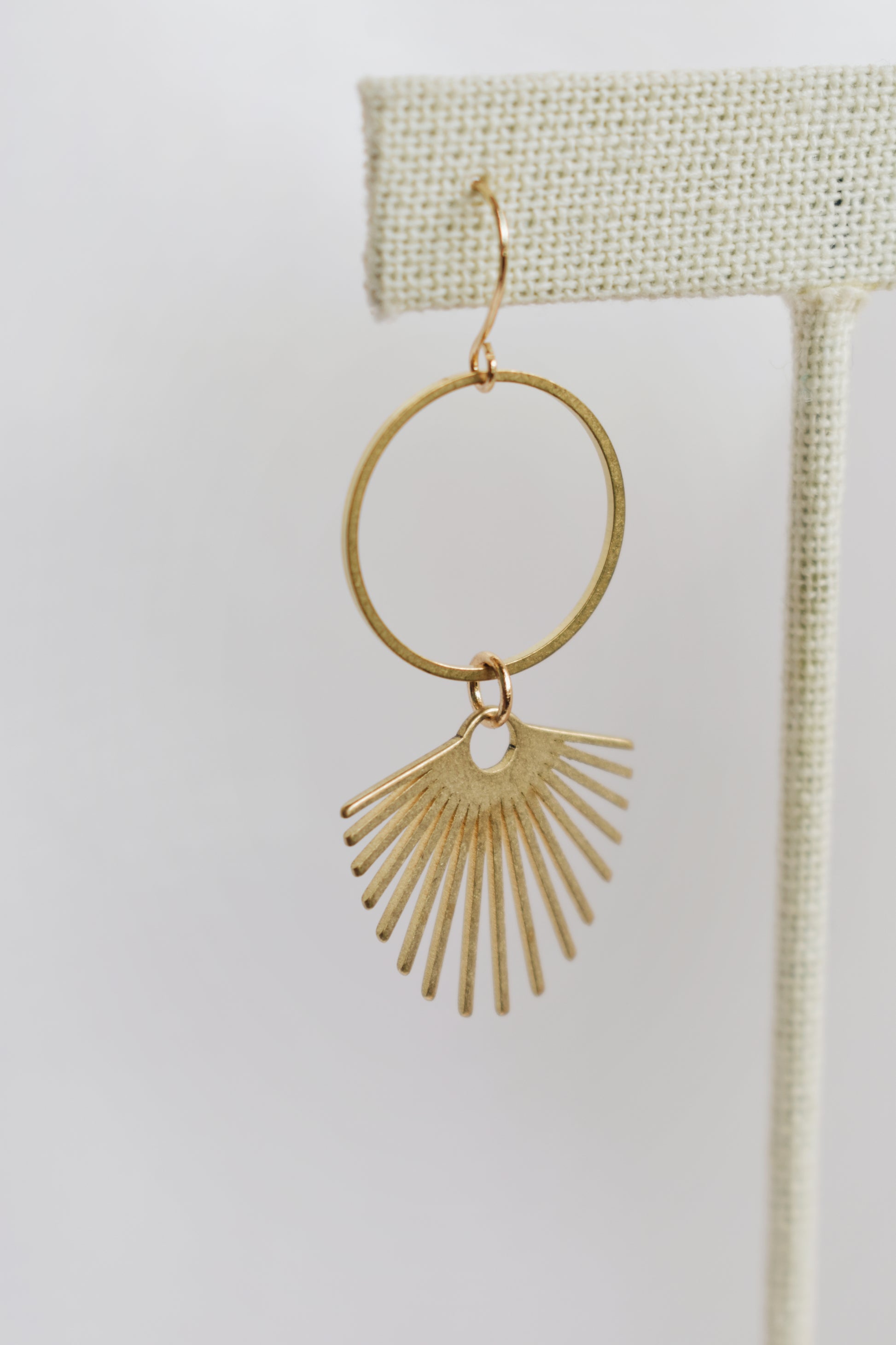 revival made goods gold plated and brass sunbeam statement earrings