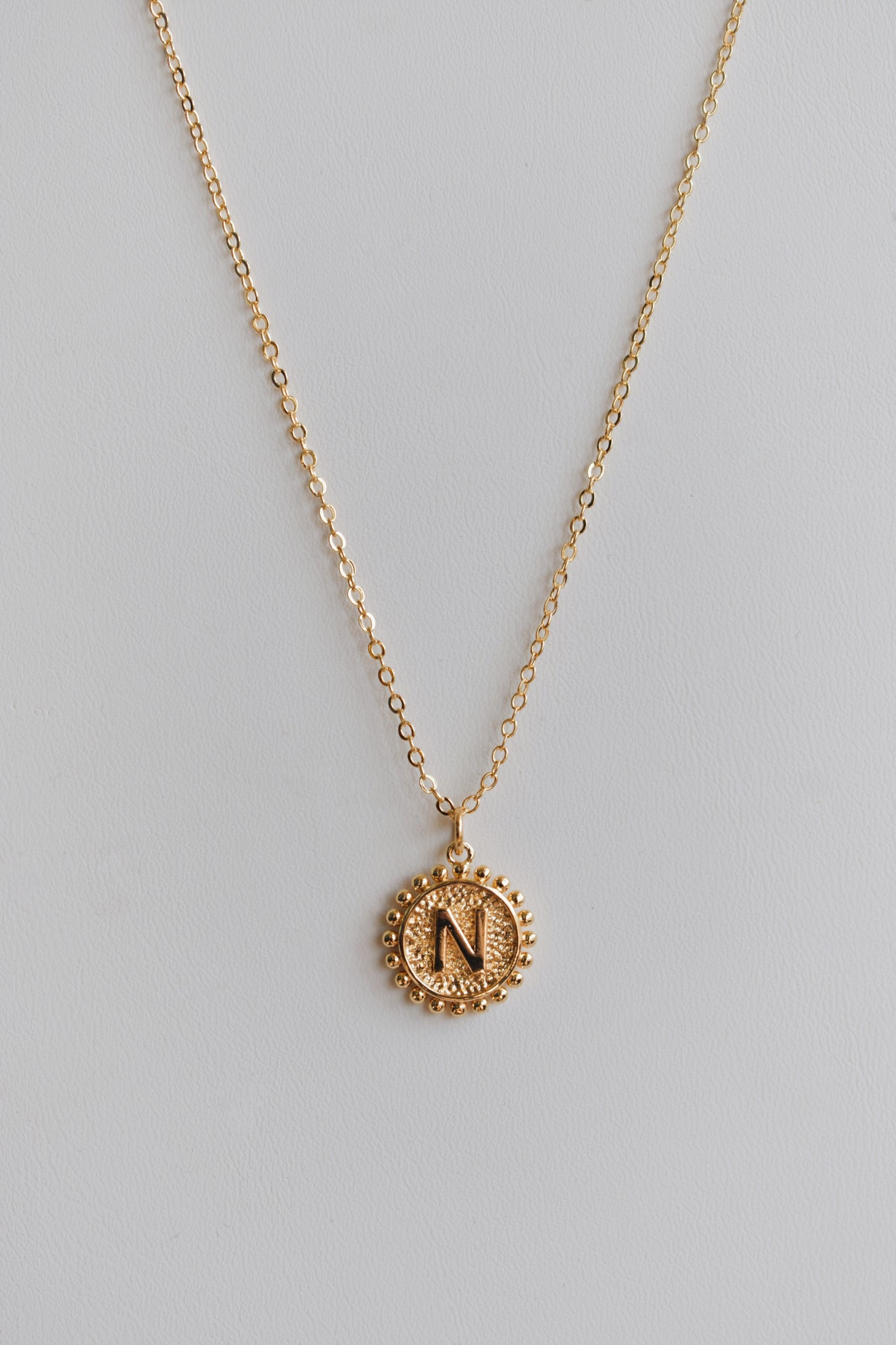 revival made goods initial alphabet pendant gold plated necklace us maker letter N