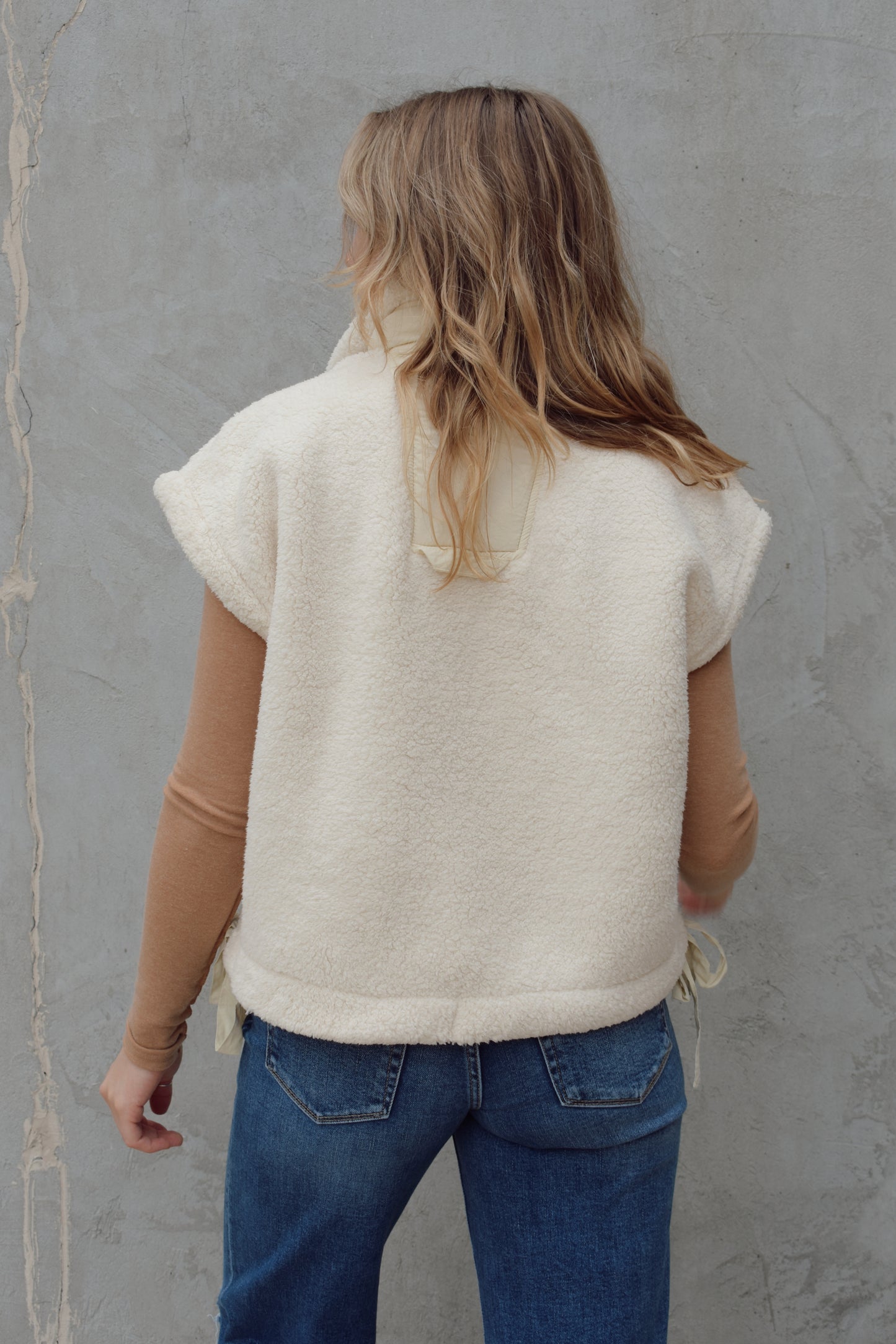 quilted sherpa vest