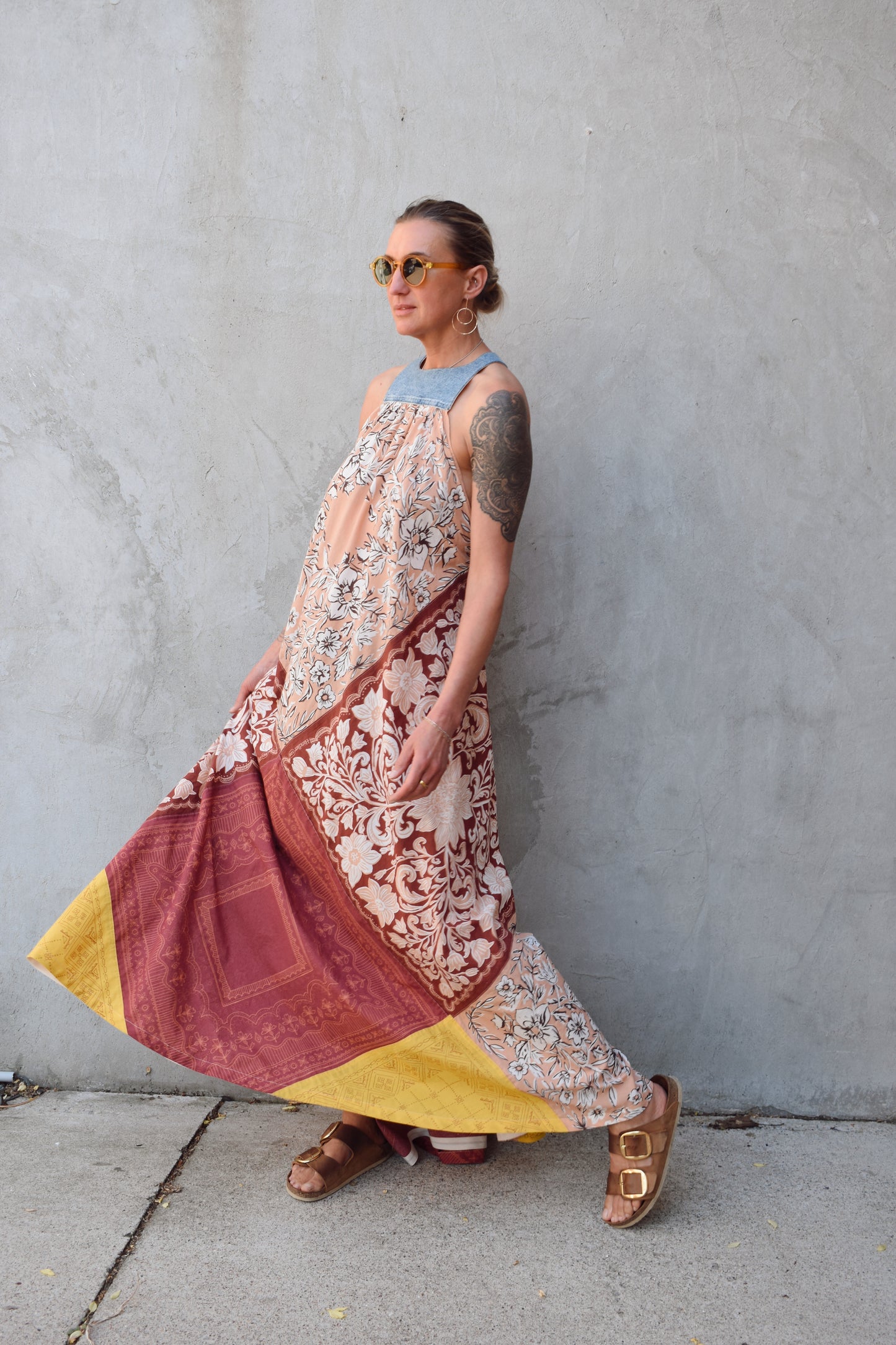 patchwork bandana dress