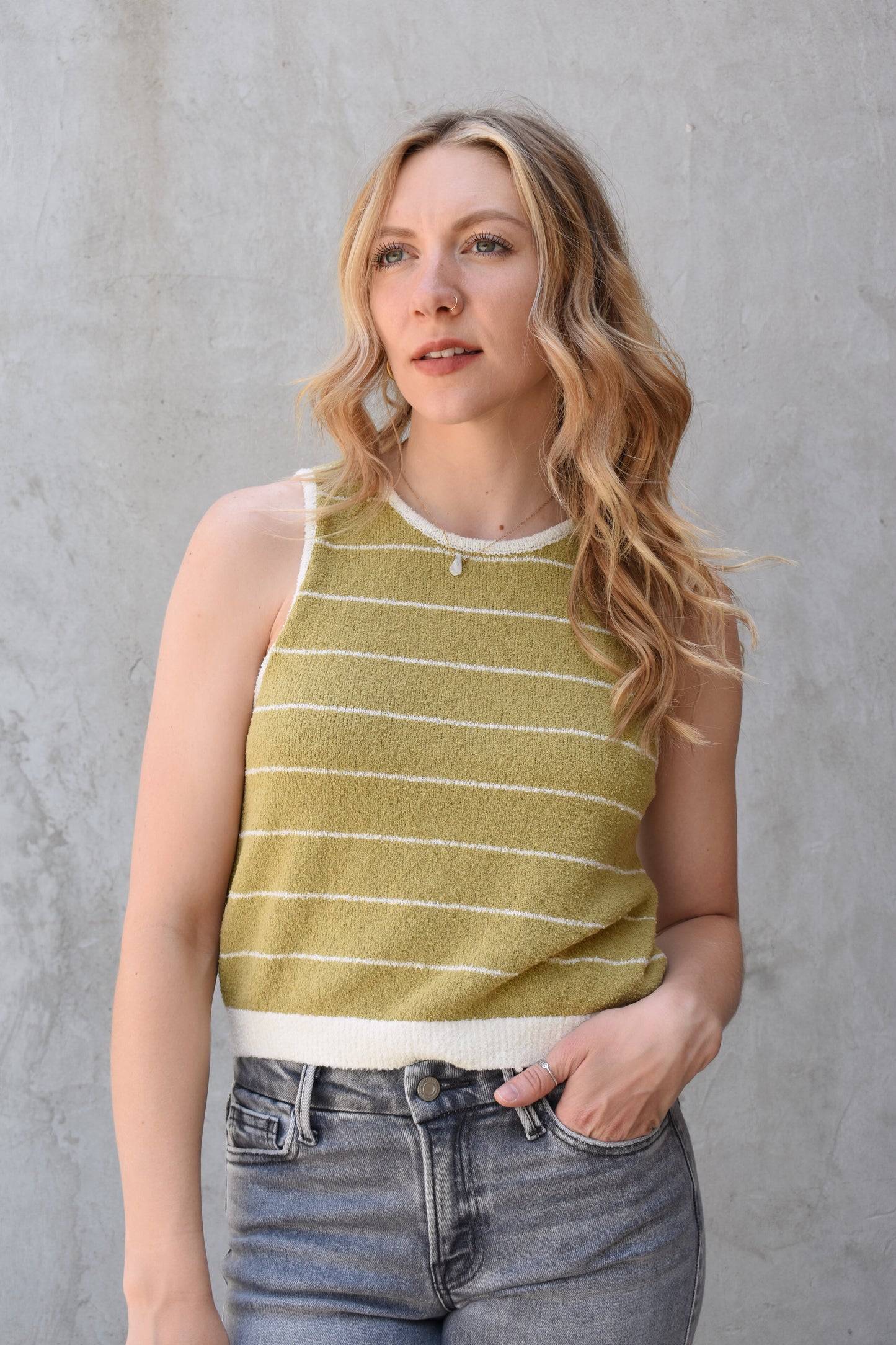wide pin-striped vest