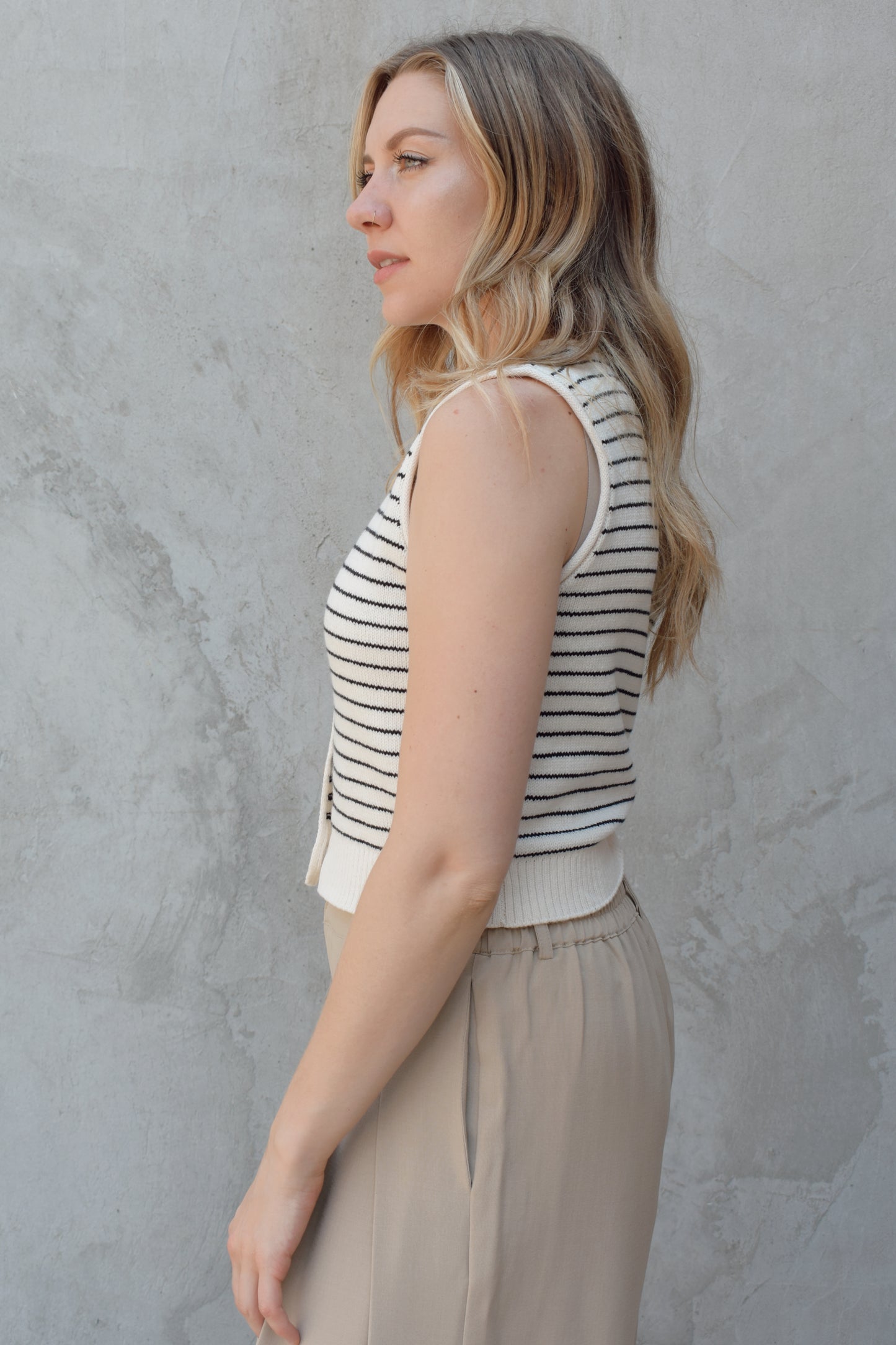 striped sweater vest