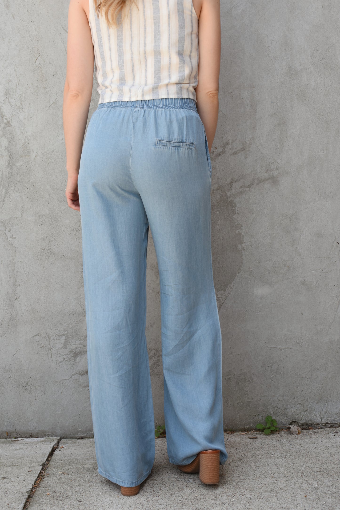 tencel tie waist pants