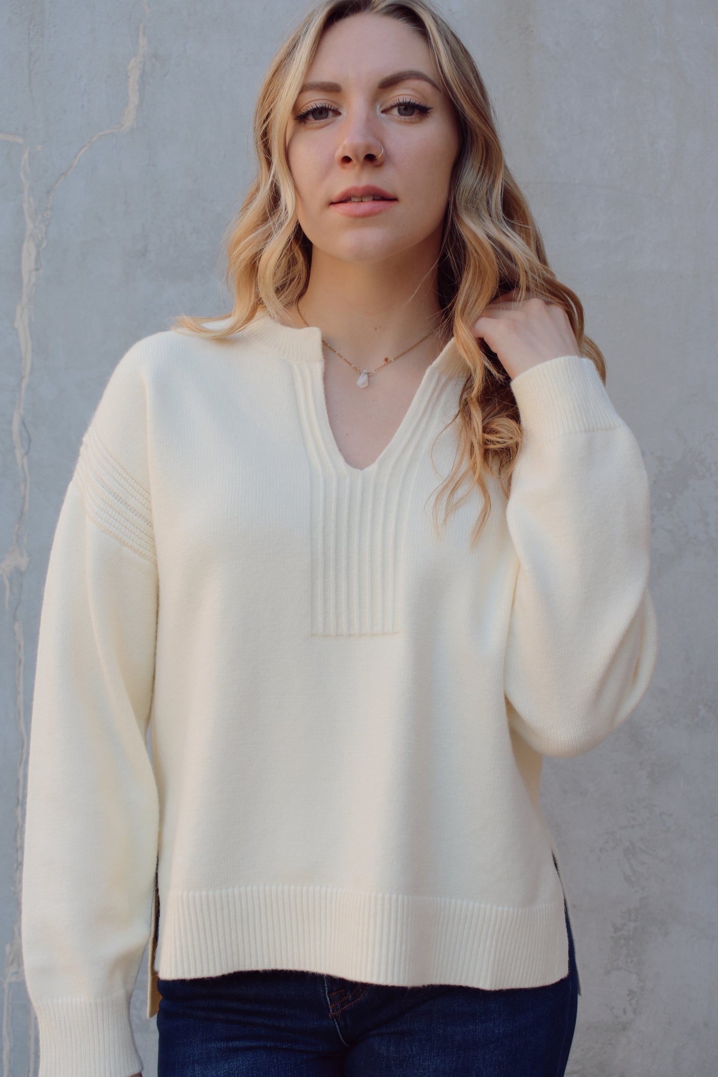 coziest v neck sweater