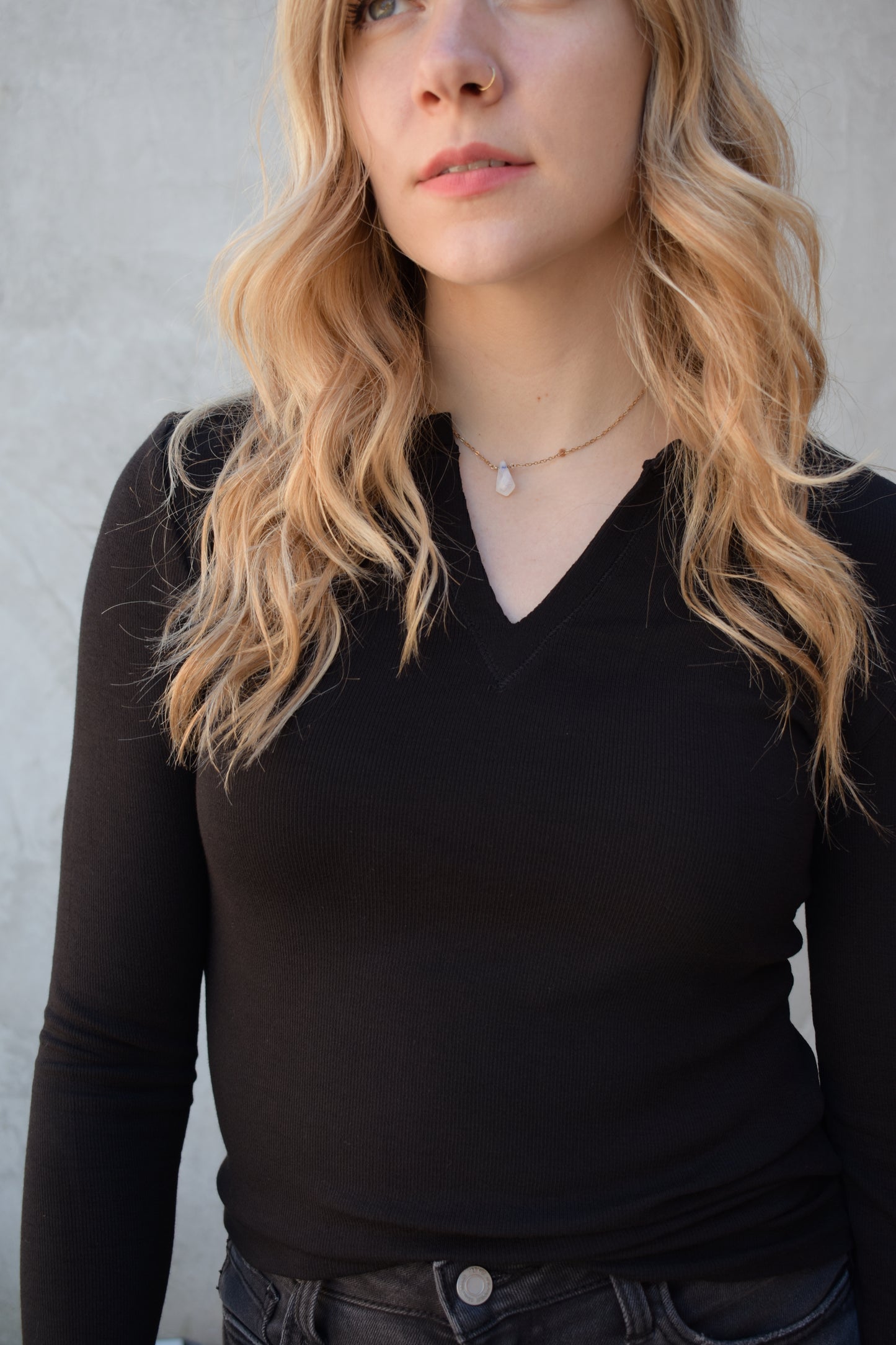 notched long sleeve