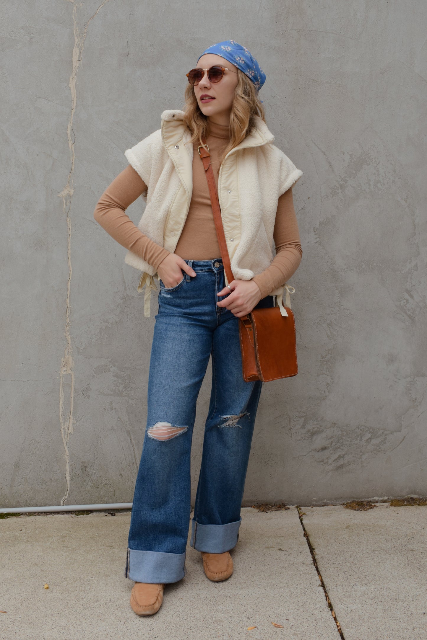 quilted sherpa vest