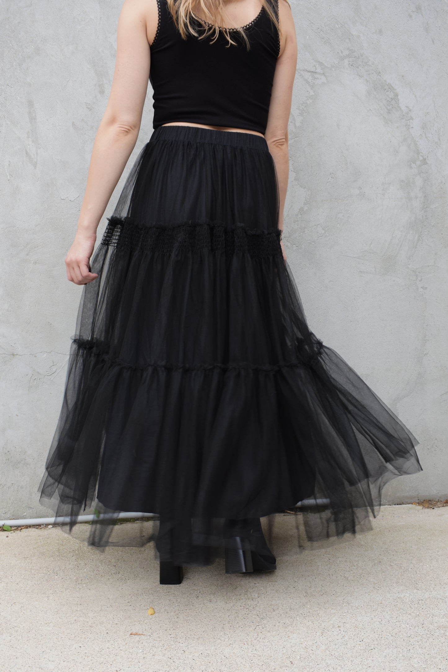 tulle maxi skirt
