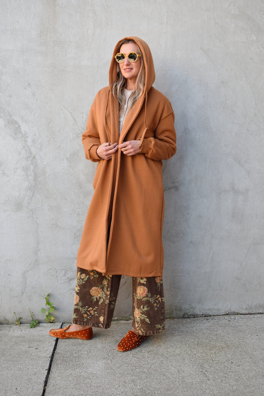 open hooded cardigan