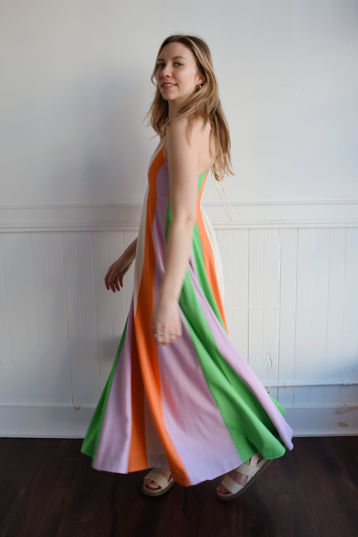 colorblock maxi dress