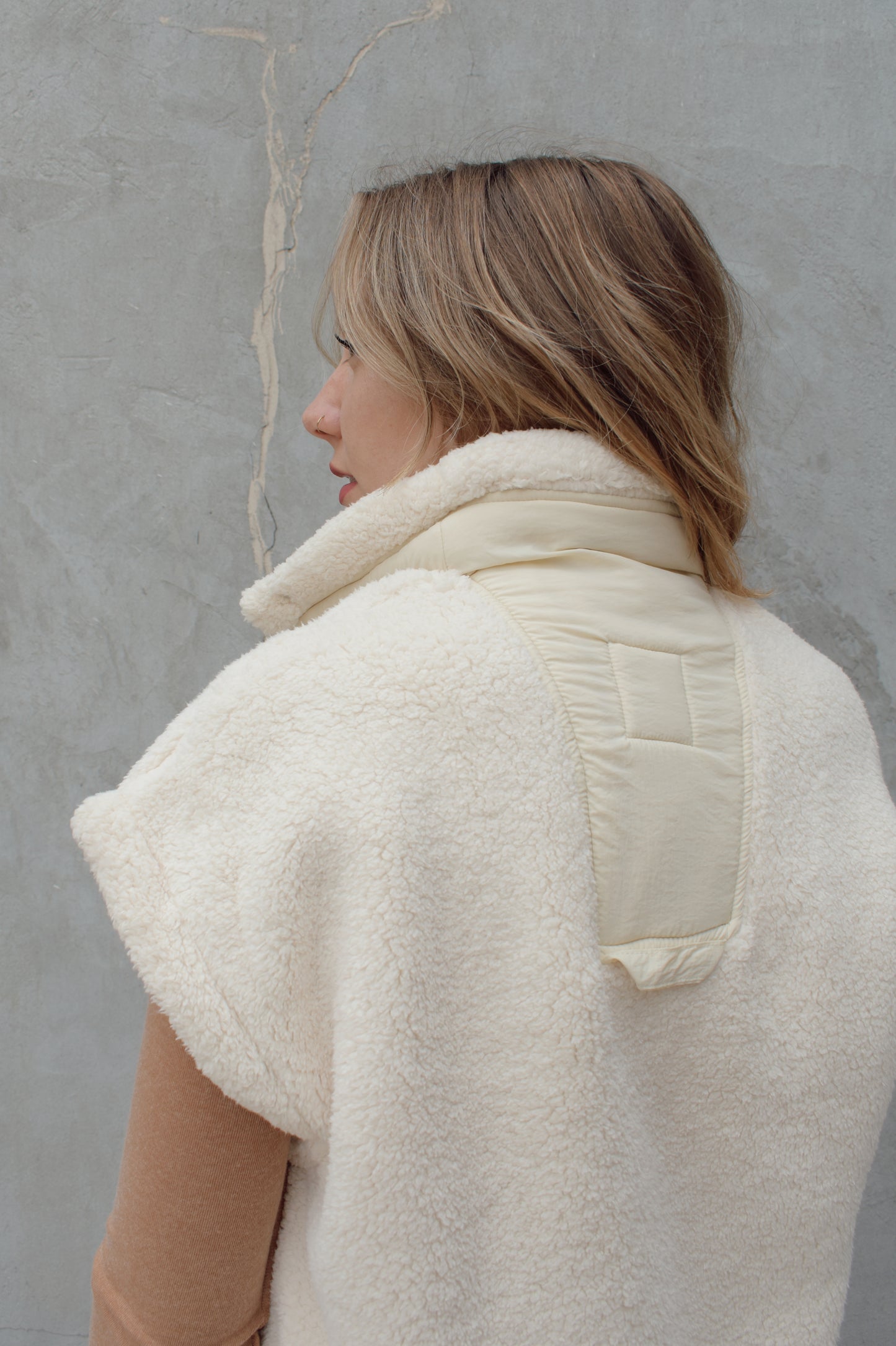quilted sherpa vest