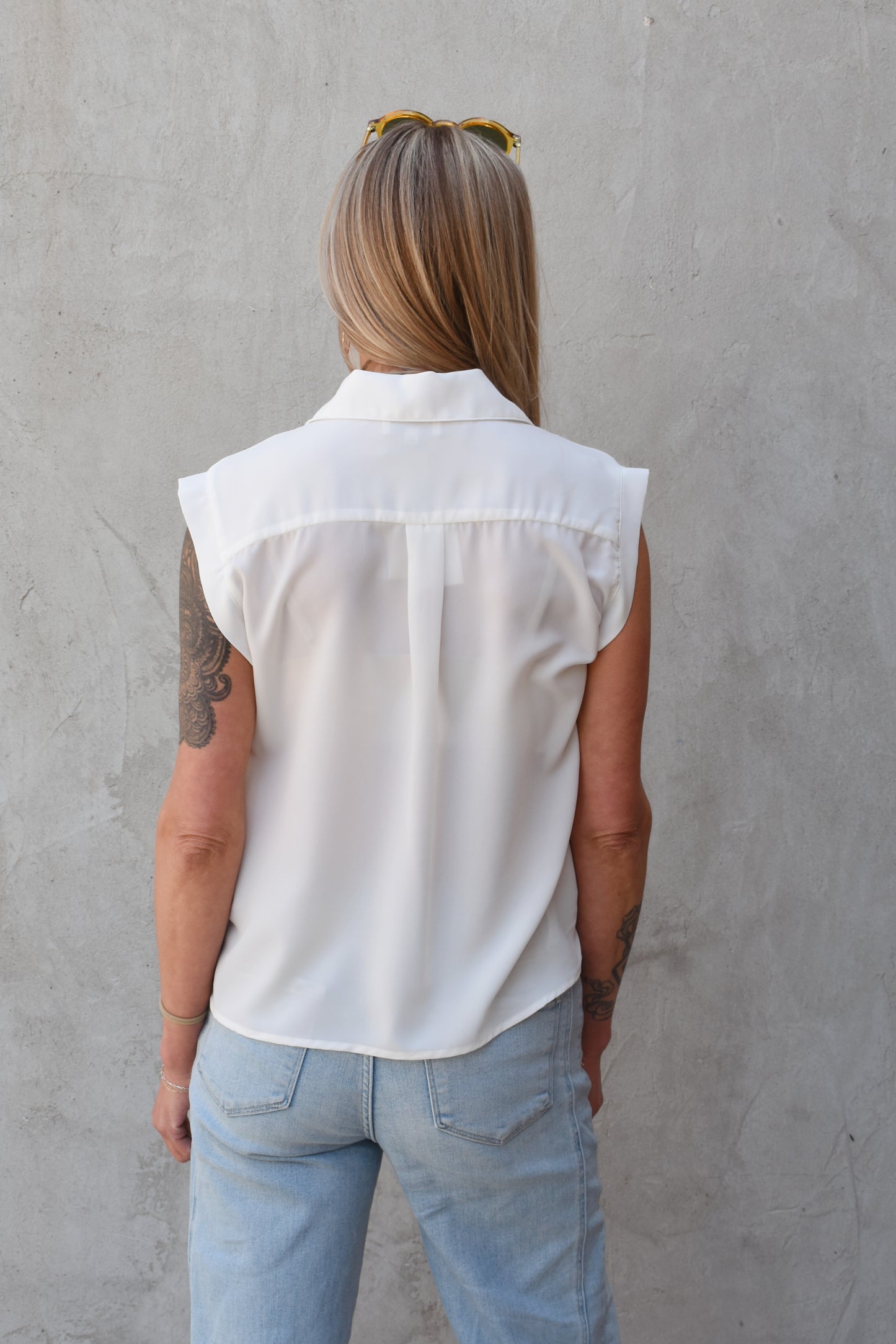 sleeveless chiffon blouse