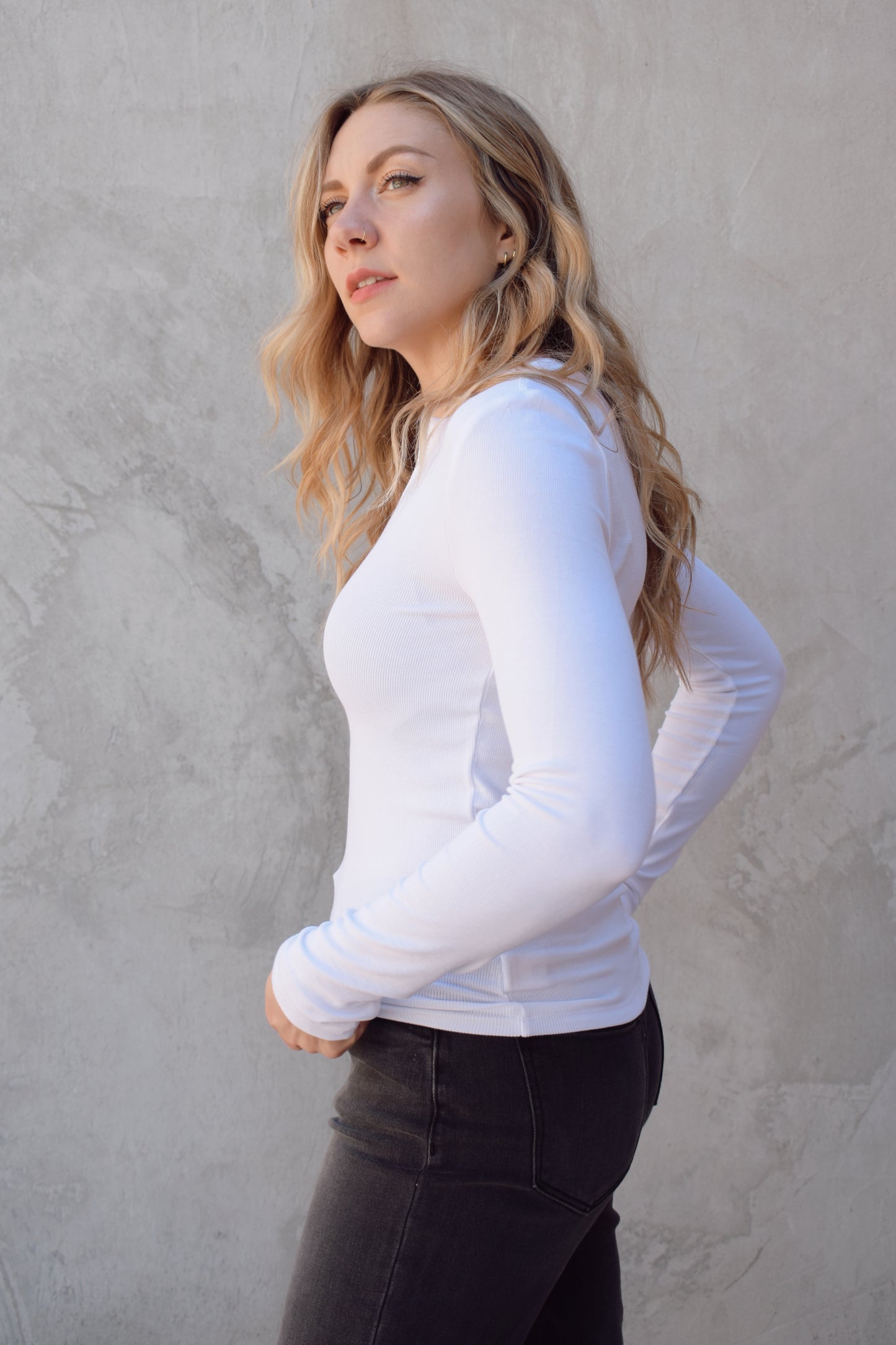 notched long sleeve