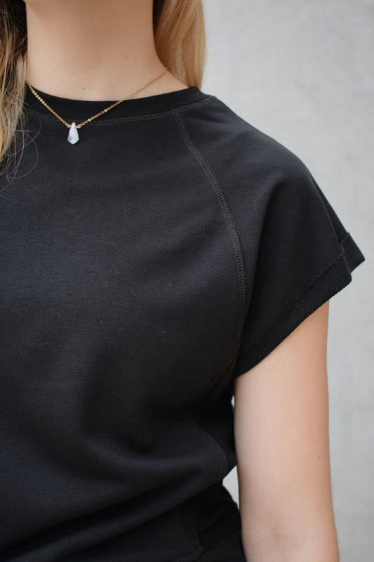 offset cap sleeve top