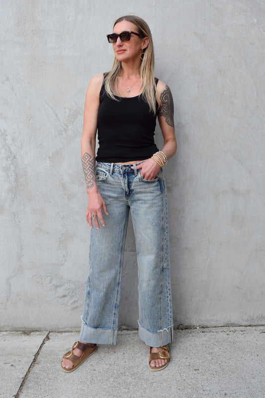 Olivia cuffed wide leg