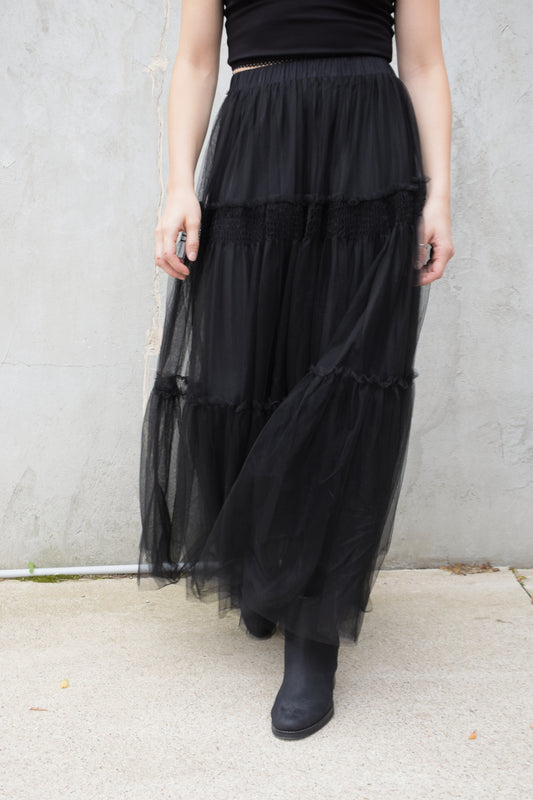 tulle maxi skirt