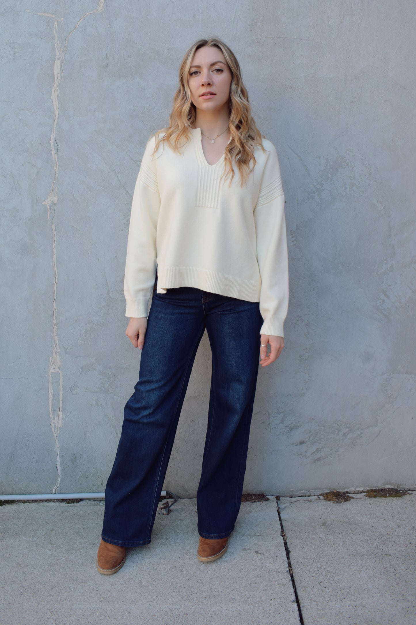coziest v neck sweater