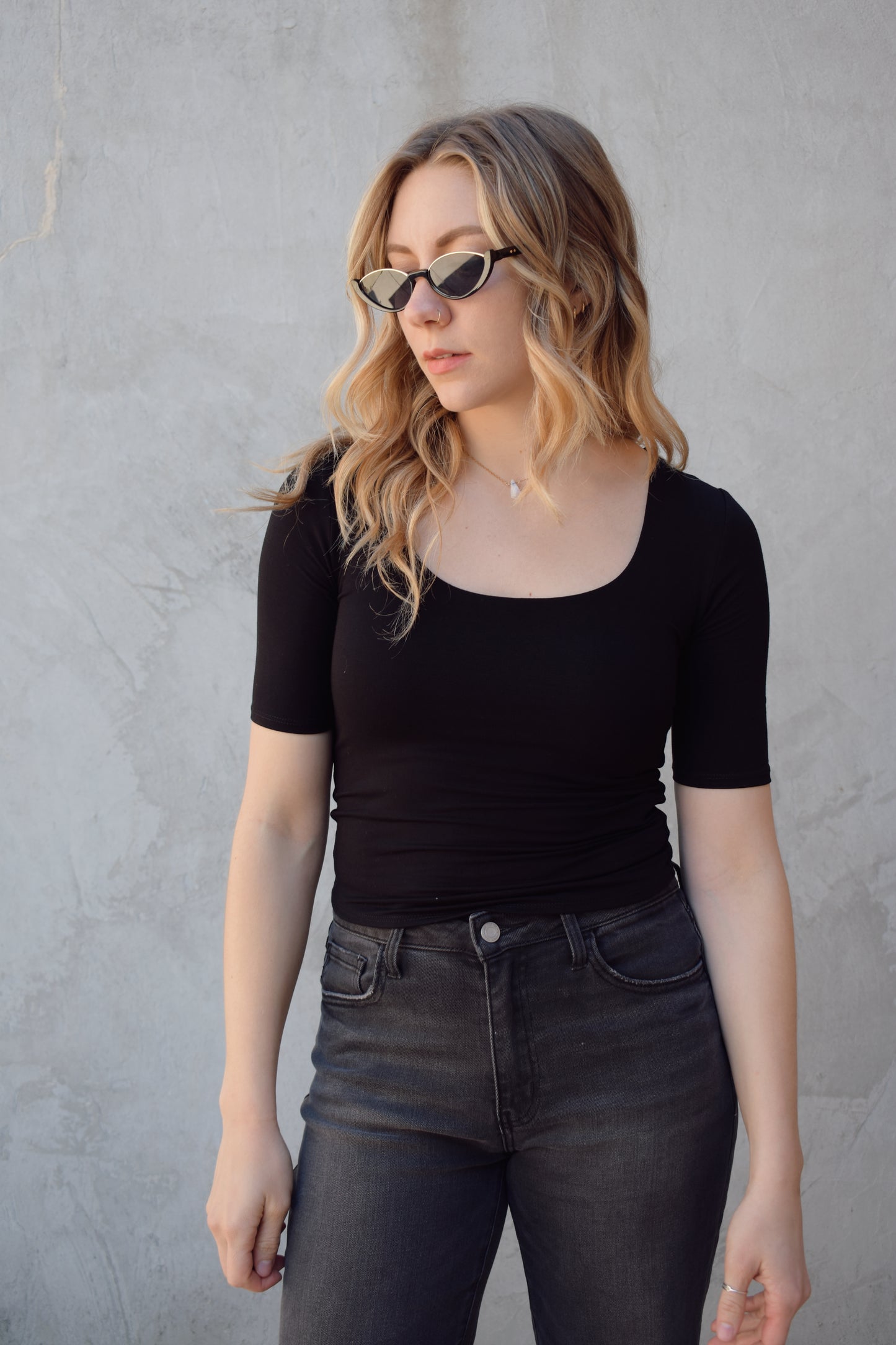 half sleeve crop top