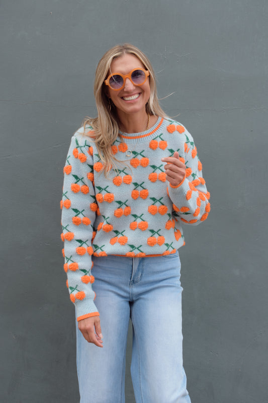 fuzzy cherry's sweater