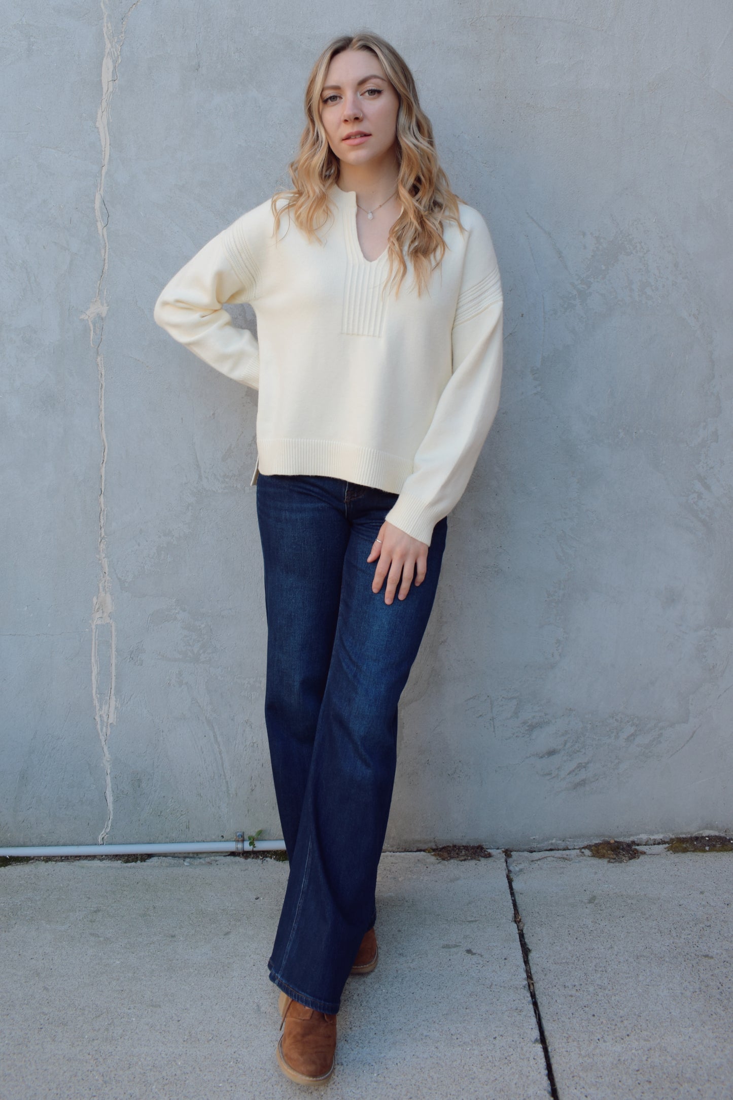 coziest v neck sweater