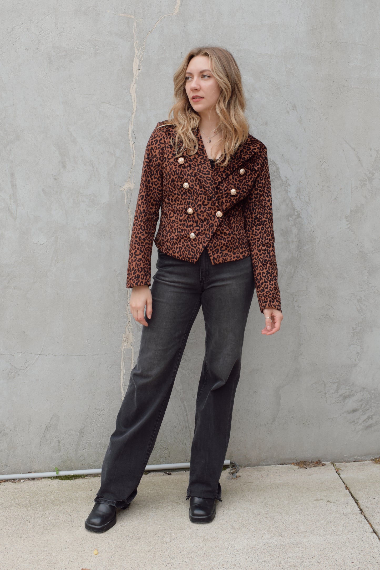 leopard blazer