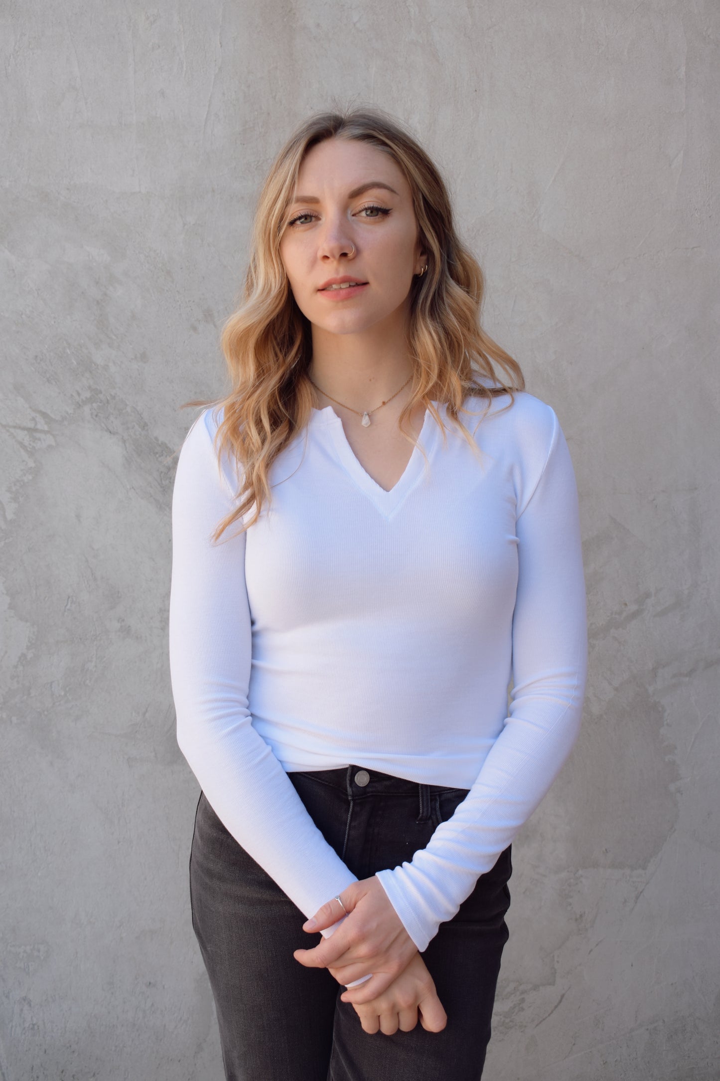 notched long sleeve