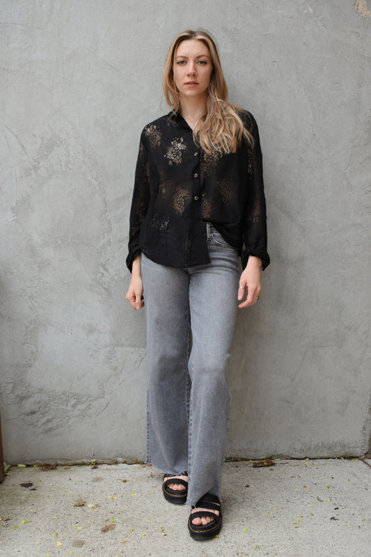 lace button-down shirt