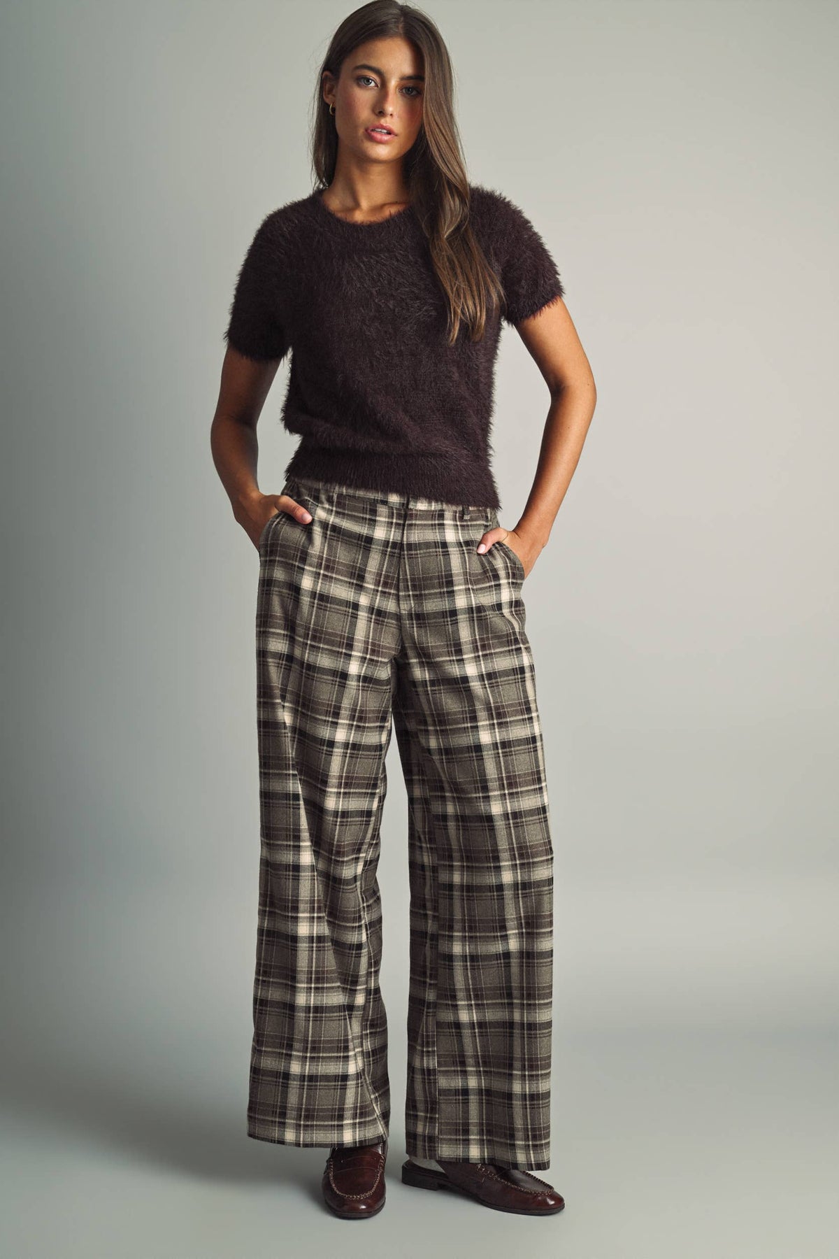 MIOU MUSE - P7535   PLAID PATTERN PANTS