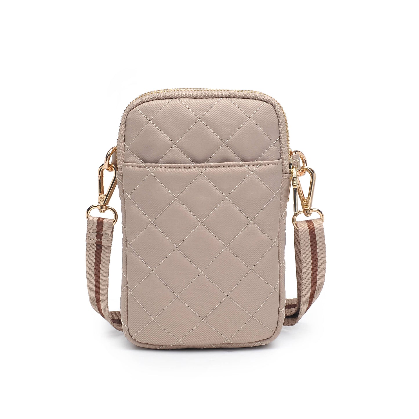 Sol and Selene - Divide & Conquer Quilted Crossbody: Black nude cream