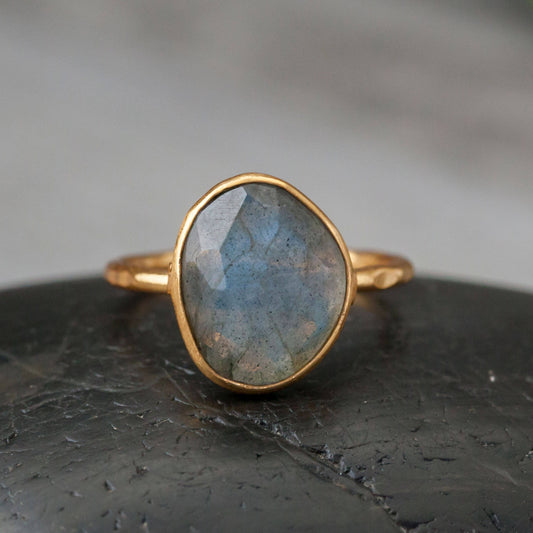 Baizaar nickel free brass opal starlight gold boho witchy ring