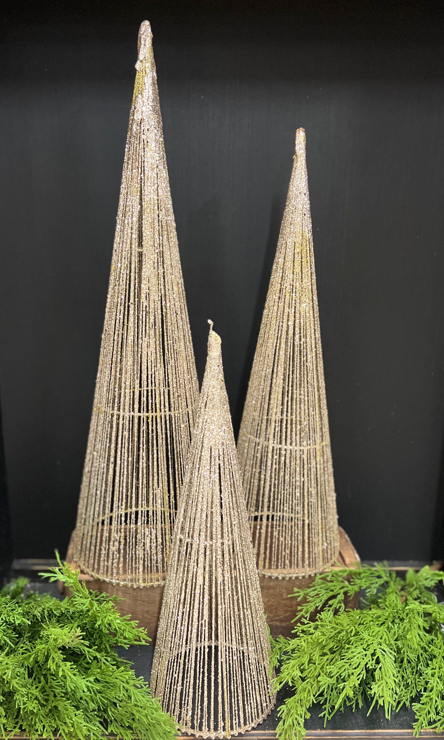 Wholesale Home Decor - Platinum Wire Trees Set of 3 16,20 and 24in