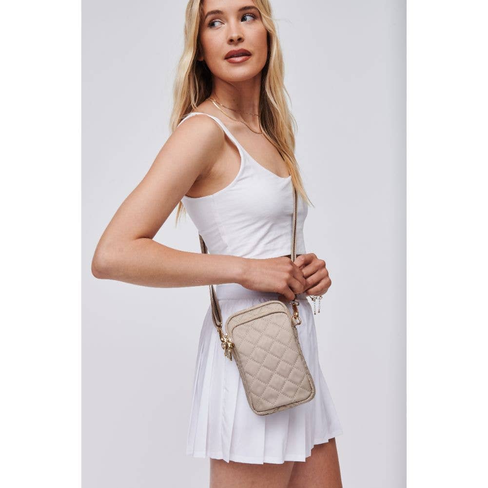 Sol and Selene - Divide & Conquer Quilted Crossbody: Black nude cream