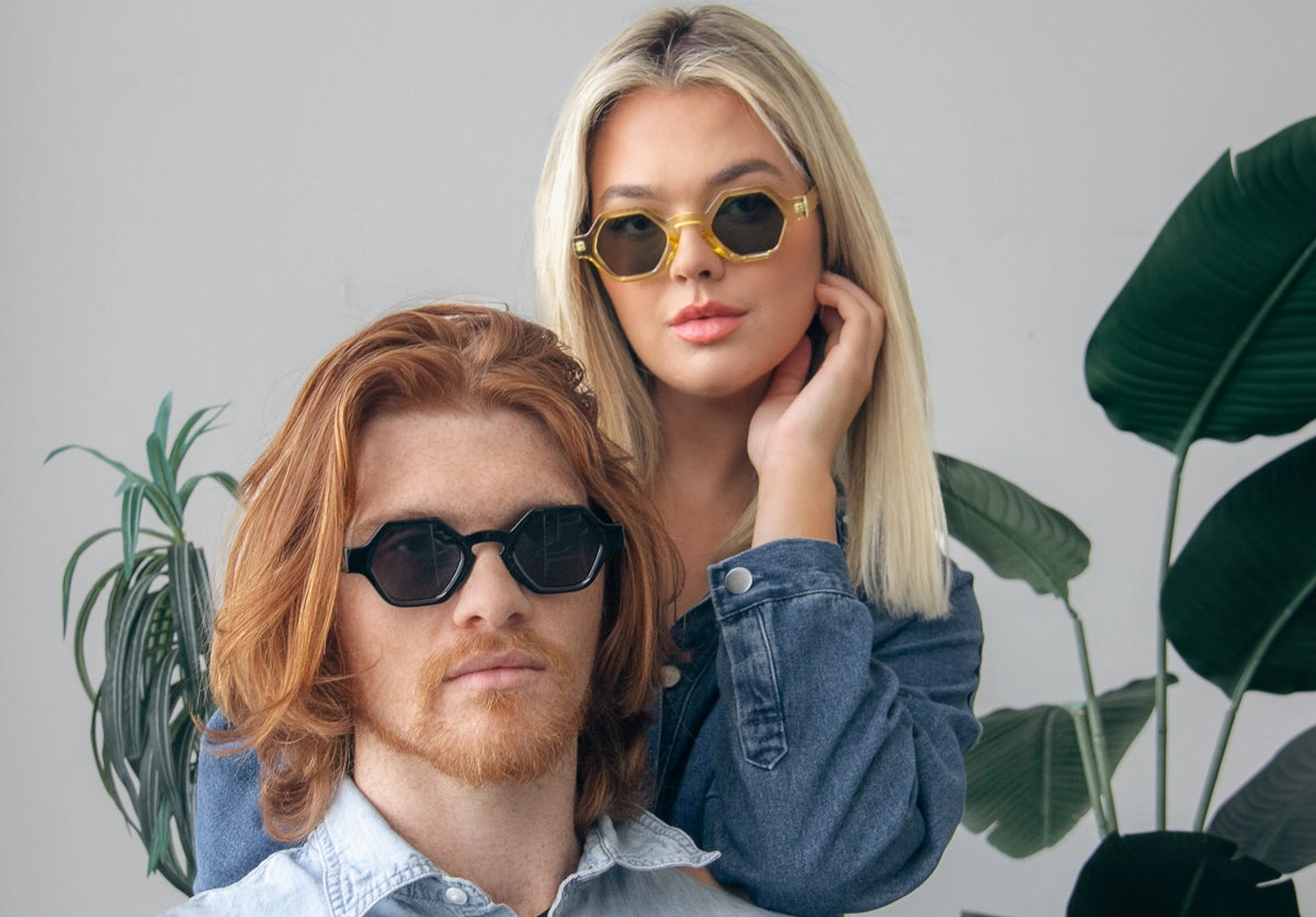 Retro Geometric Sunglasses Unisex.  UV400 lens technology and impact-resistant lenses. AJ Morgan