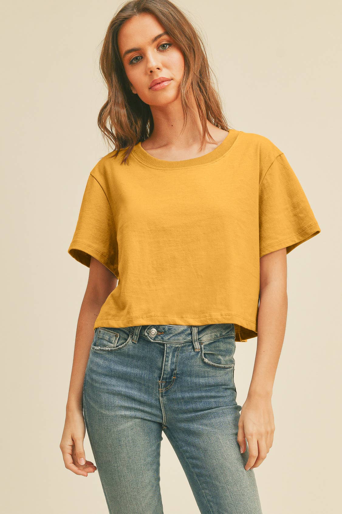 Honestee - TSTW1003WS Premium Garment Washed Blank Boxy Crop Tee